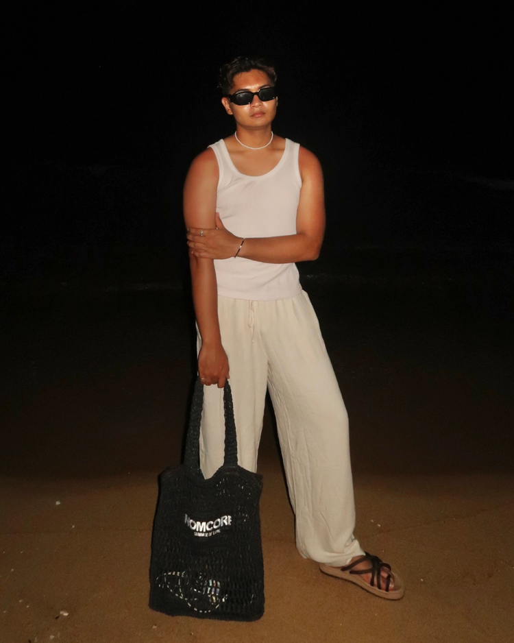 Black Crochet Tote Bag