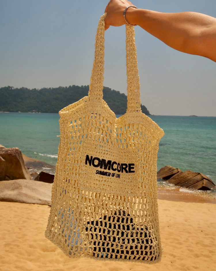 Beige Crochet Tote Bag