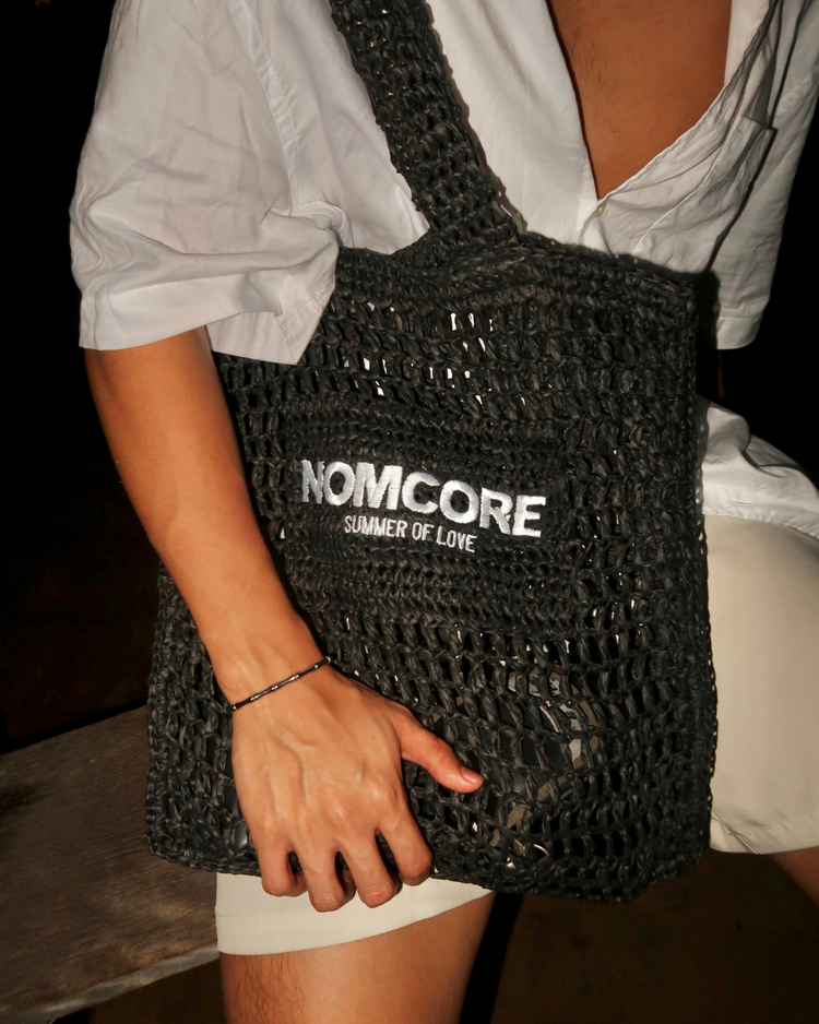 Black Crochet Tote Bag